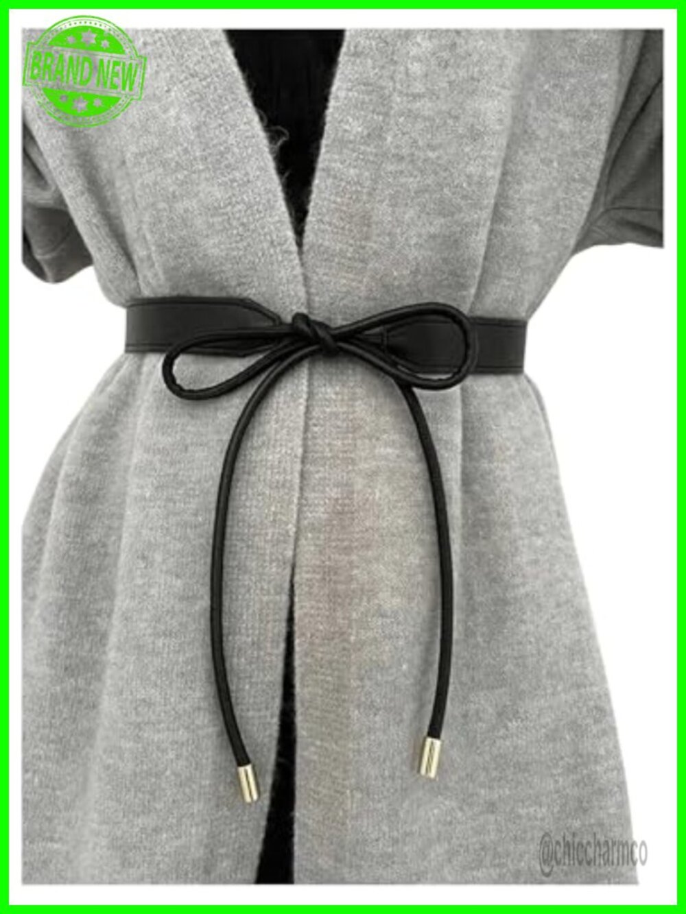 PU Leather Wrap Tie Waist Belt for Dresses One Size